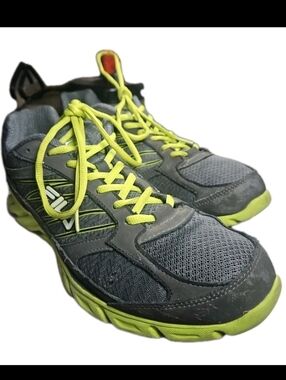 Fila Cool Max Men Sz:12 Gray Yellow Athletic Train Run Walk Shoe Sneaker[6D